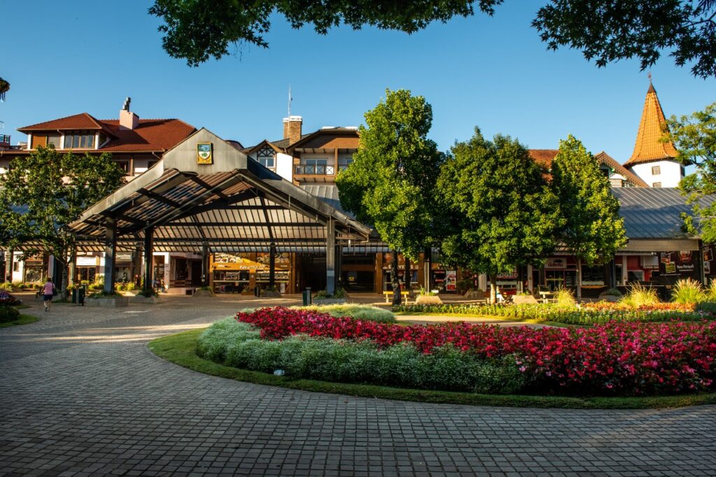 Praça das Flores, em Nova Petrópolis